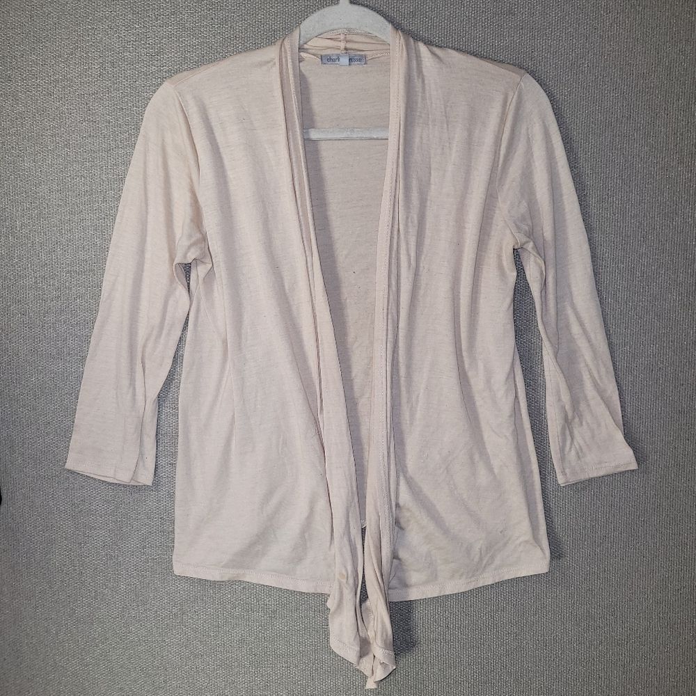 Charlotte Russe Size S Light Cream Open Front Cardigan